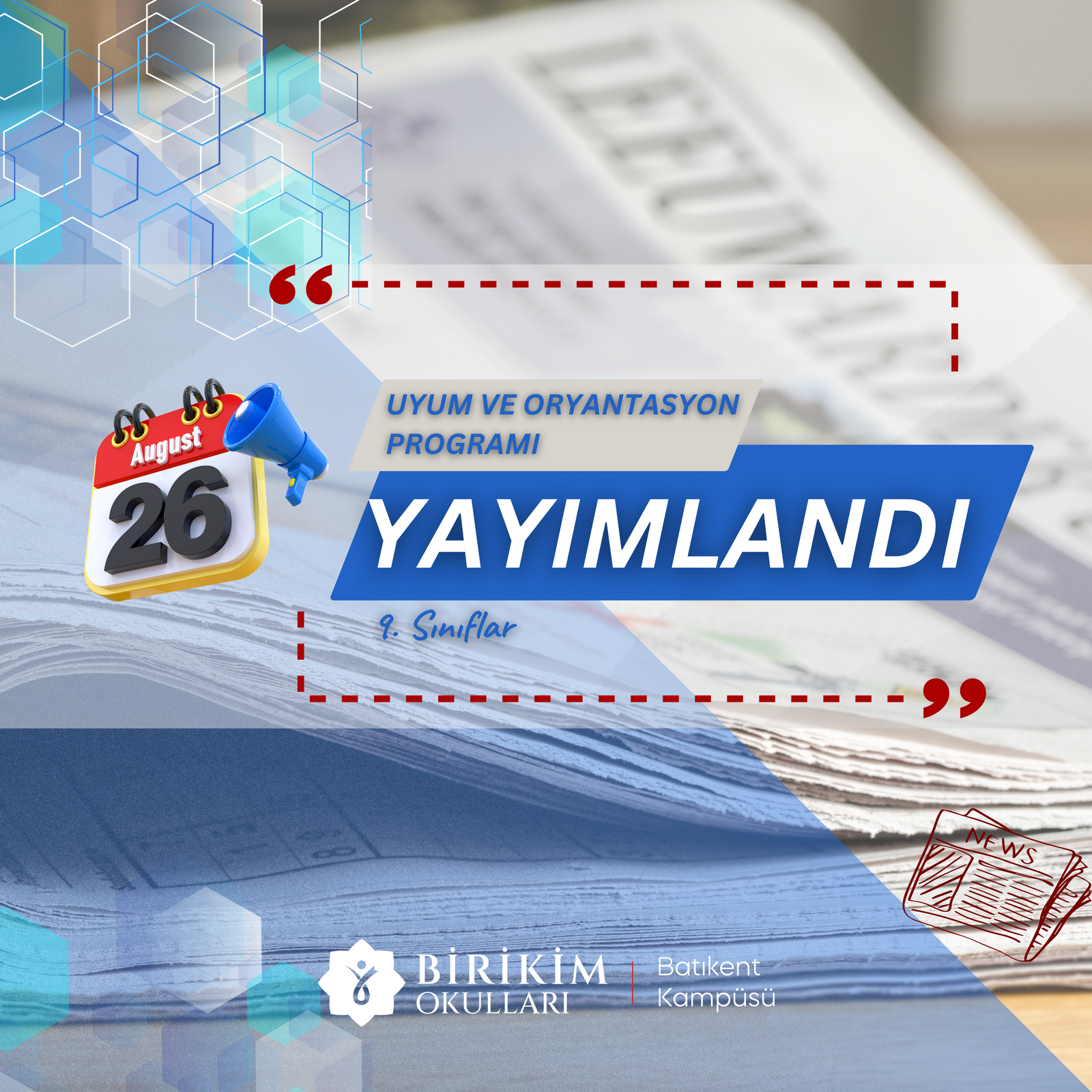 9. SINIF UYUM VE ORYANTASYON PROGRAMI